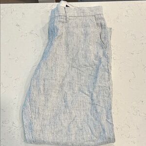 J. Crew Blue Striped Linen Pants